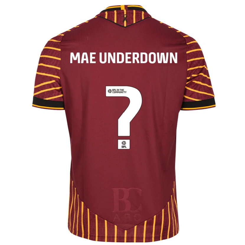Danxen Bambino Maglia Kanisha Mae Underdown #0 Arancione Bordeaux Kit Gara Home 2025/26 Maglietta
