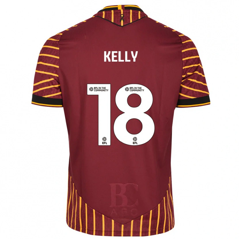 Danxen Bambino Maglia Ciaran Kelly #18 Arancione Bordeaux Kit Gara Home 2025/26 Maglietta