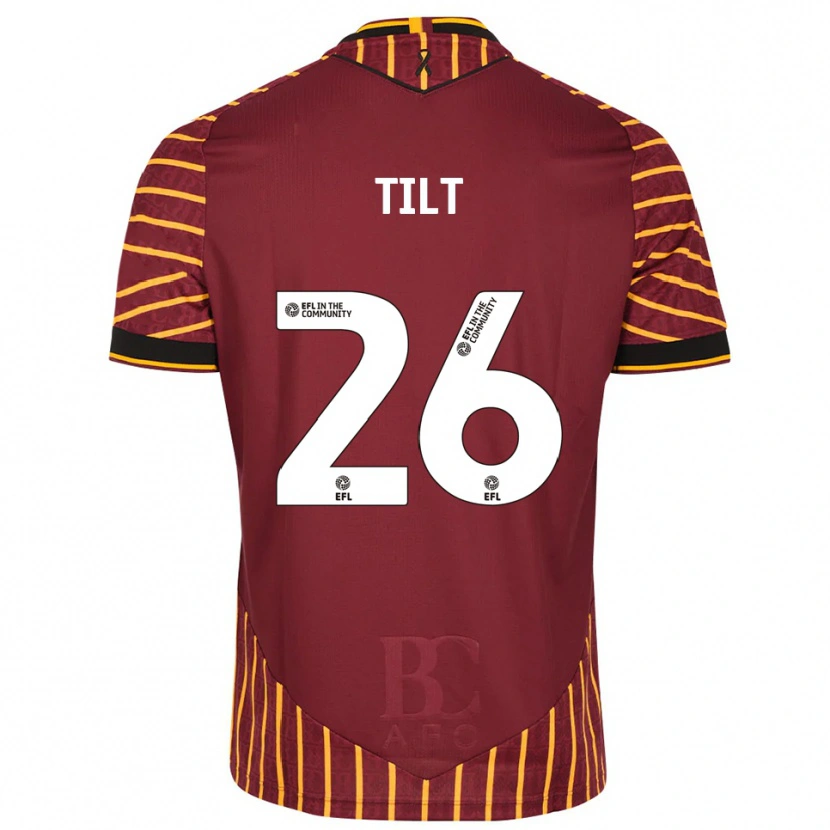 Danxen Bambino Maglia Curtis Tilt #26 Arancione Bordeaux Kit Gara Home 2025/26 Maglietta