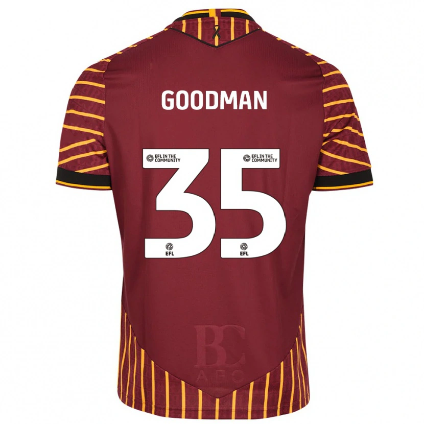 Danxen Bambino Maglia George Goodman #35 Arancione Bordeaux Kit Gara Home 2025/26 Maglietta