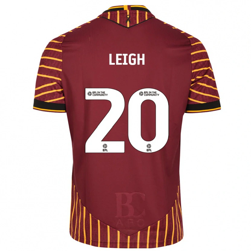 Danxen Bambino Maglia Tommy Leigh #20 Arancione Bordeaux Kit Gara Home 2025/26 Maglietta