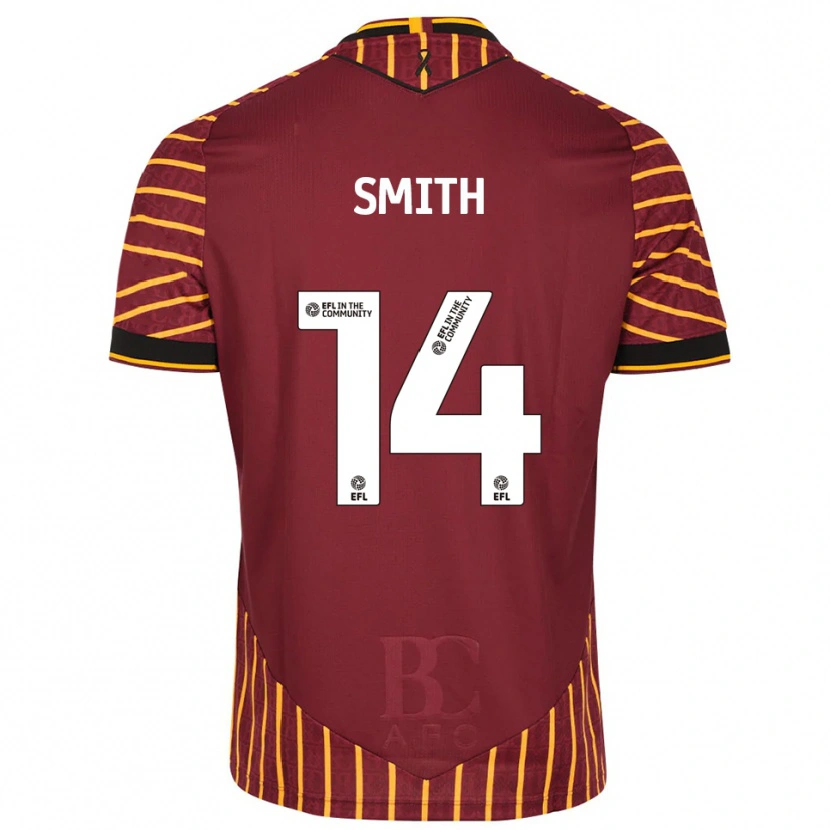 Danxen Bambino Maglia Tyler Smith #14 Arancione Bordeaux Kit Gara Home 2025/26 Maglietta