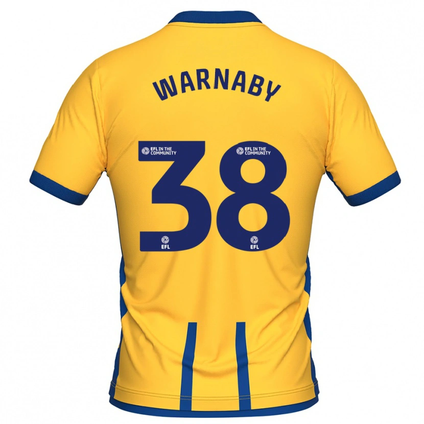 Danxen Bambino Maglia Lewis Warnaby #38 Giallo Blu Kit Gara Home 2025/26 Maglietta