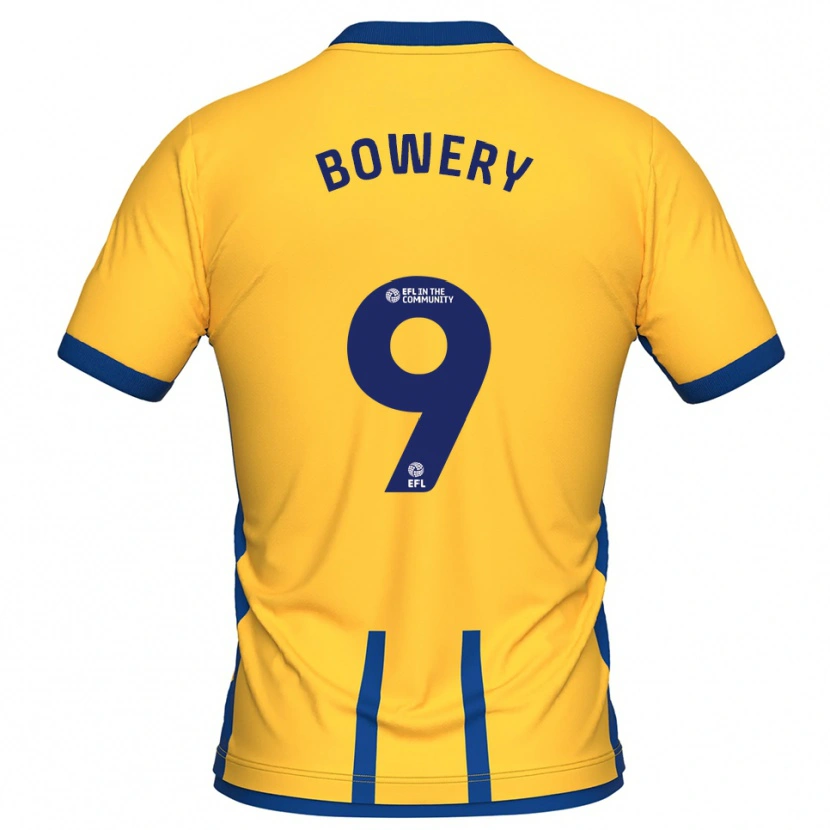 Danxen Bambino Maglia Jordan Bowery #9 Giallo Blu Kit Gara Home 2025/26 Maglietta