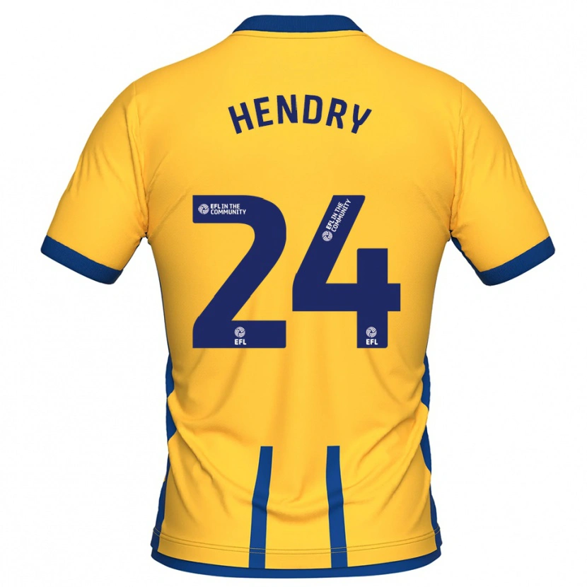 Danxen Bambino Maglia Regan Hendry #24 Giallo Blu Kit Gara Home 2025/26 Maglietta
