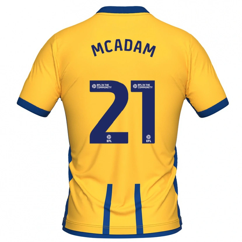 Danxen Bambino Maglia Kyle Mcadam #21 Giallo Blu Kit Gara Home 2025/26 Maglietta