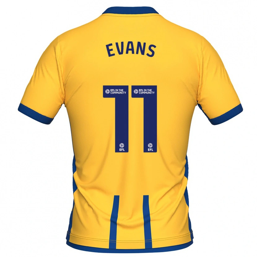 Danxen Bambino Maglia Will Evans #11 Giallo Blu Kit Gara Home 2025/26 Maglietta