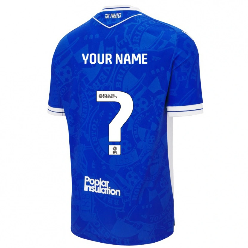 Danxen Bambino Maglia Il Tuo Nome #0 Blu Bianco Kit Gara Home 2025/26 Maglietta