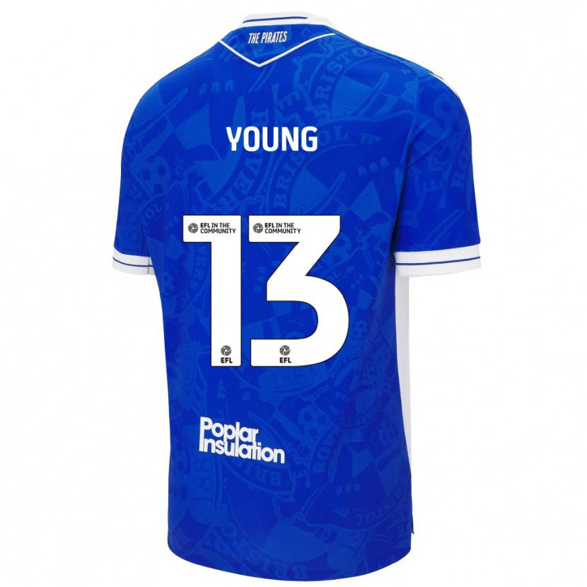 Danxen Bambino Maglia Brad Young #13 Blu Bianco Kit Gara Home 2025/26 Maglietta