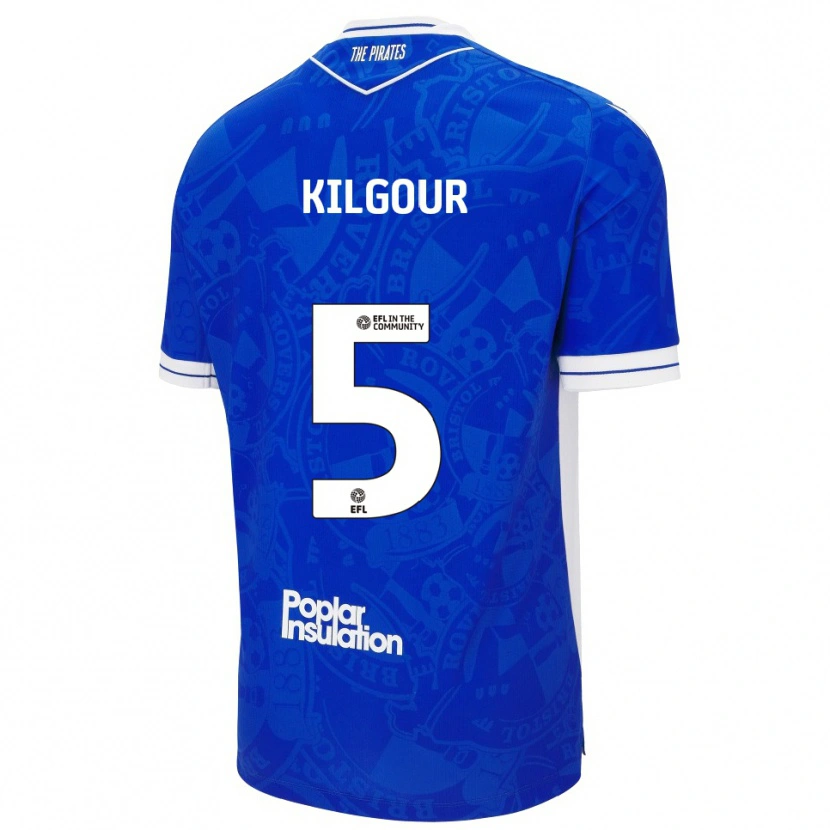 Danxen Bambino Maglia Alfie Kilgour #5 Blu Bianco Kit Gara Home 2025/26 Maglietta