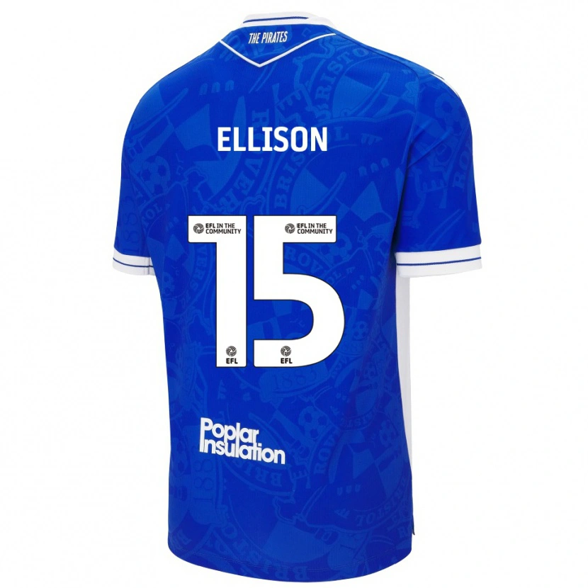 Danxen Bambino Maglia Dan Ellison #15 Blu Bianco Kit Gara Home 2025/26 Maglietta