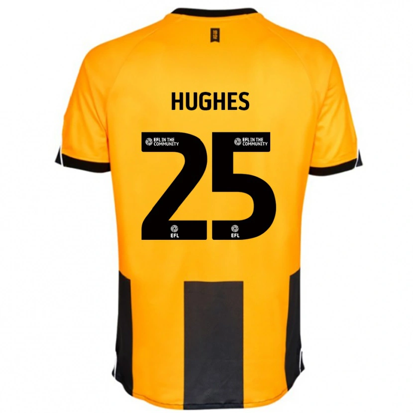 Danxen Bambino Maglia Ben Hughes #25 Arancione Nero Kit Gara Home 2025/26 Maglietta