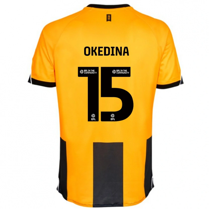 Danxen Bambino Maglia Jubril Okedina #15 Arancione Nero Kit Gara Home 2025/26 Maglietta