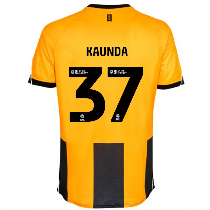 Danxen Bambino Maglia Amaru Kaunda #37 Arancione Nero Kit Gara Home 2025/26 Maglietta