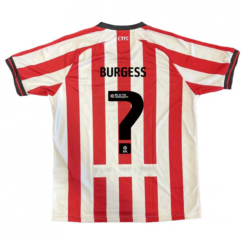 Danxen Bambino Maglia Bradley Burgess #0 Rosso Bianco Nero Kit Gara Home 2025/26 Maglietta