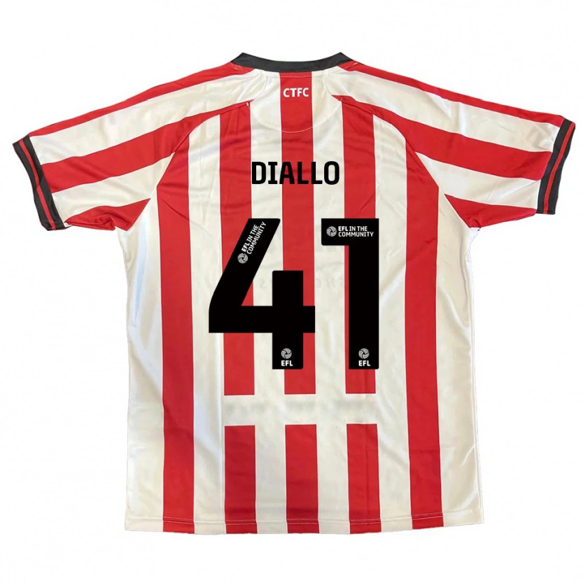 Danxen Bambino Maglia Mamadou Diallo #41 Rosso Bianco Nero Kit Gara Home 2025/26 Maglietta