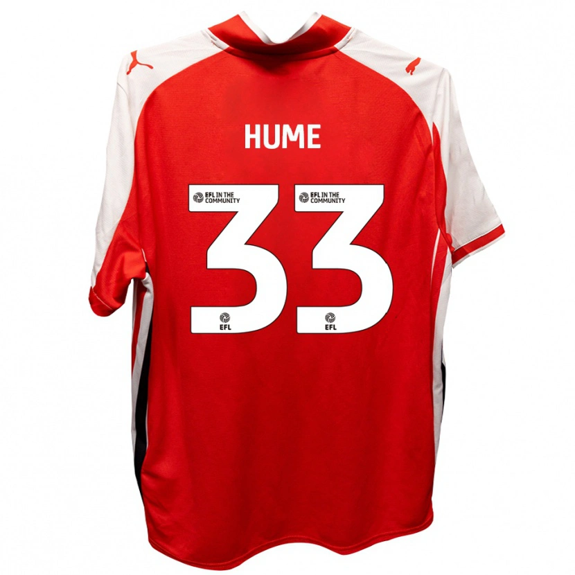 Danxen Bambino Maglia Denver Hume #33 Rosso Bianco Kit Gara Home 2025/26 Maglietta