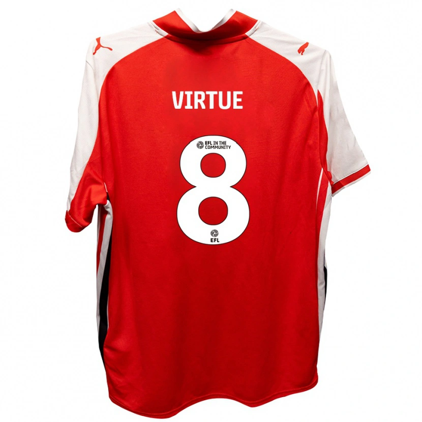 Danxen Bambino Maglia Matty Virtue #8 Rosso Bianco Kit Gara Home 2025/26 Maglietta