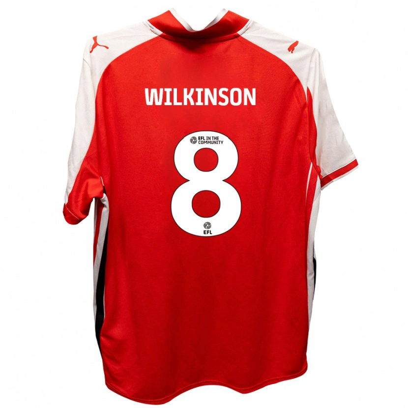Danxen Bambino Maglia Rylee Wilkinson #8 Rosso Bianco Kit Gara Home 2025/26 Maglietta