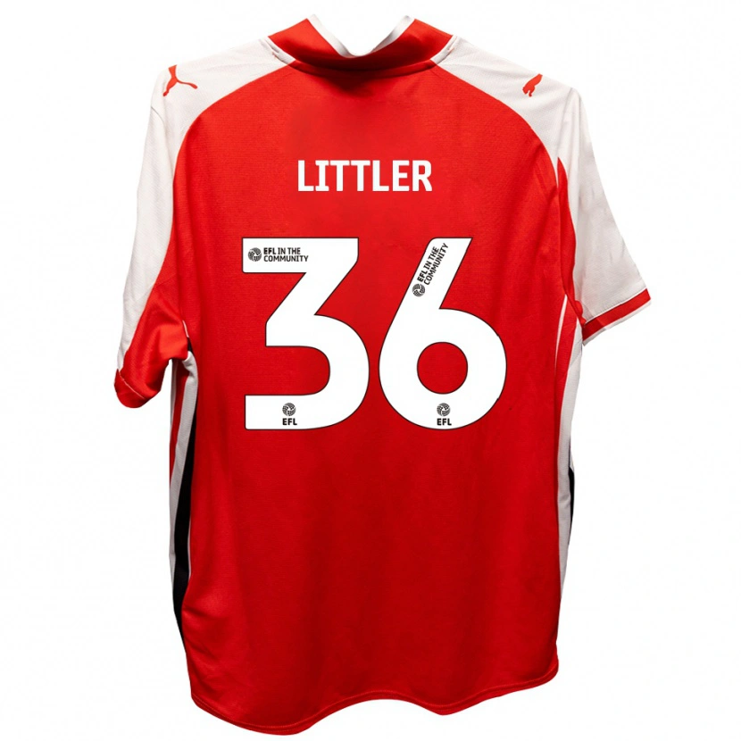 Danxen Bambino Maglia Zack Littler #36 Rosso Bianco Kit Gara Home 2025/26 Maglietta