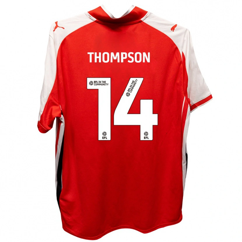 Danxen Bambino Maglia Leo Thompson #14 Rosso Bianco Kit Gara Home 2025/26 Maglietta