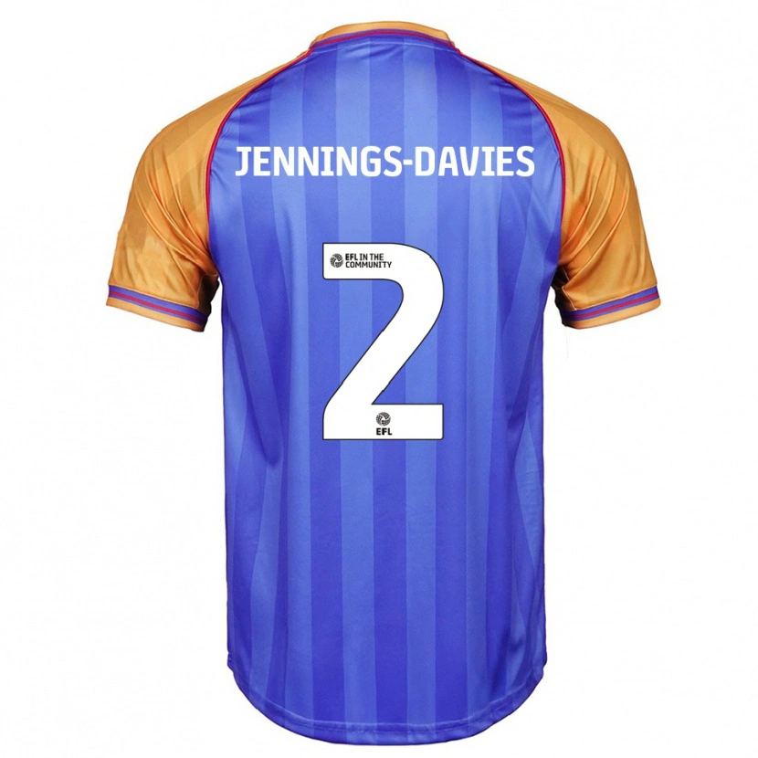 Danxen Bambino Maglia Emily-Grace Jennings-Davies #2 Blu Arancione Kit Gara Home 2025/26 Maglietta