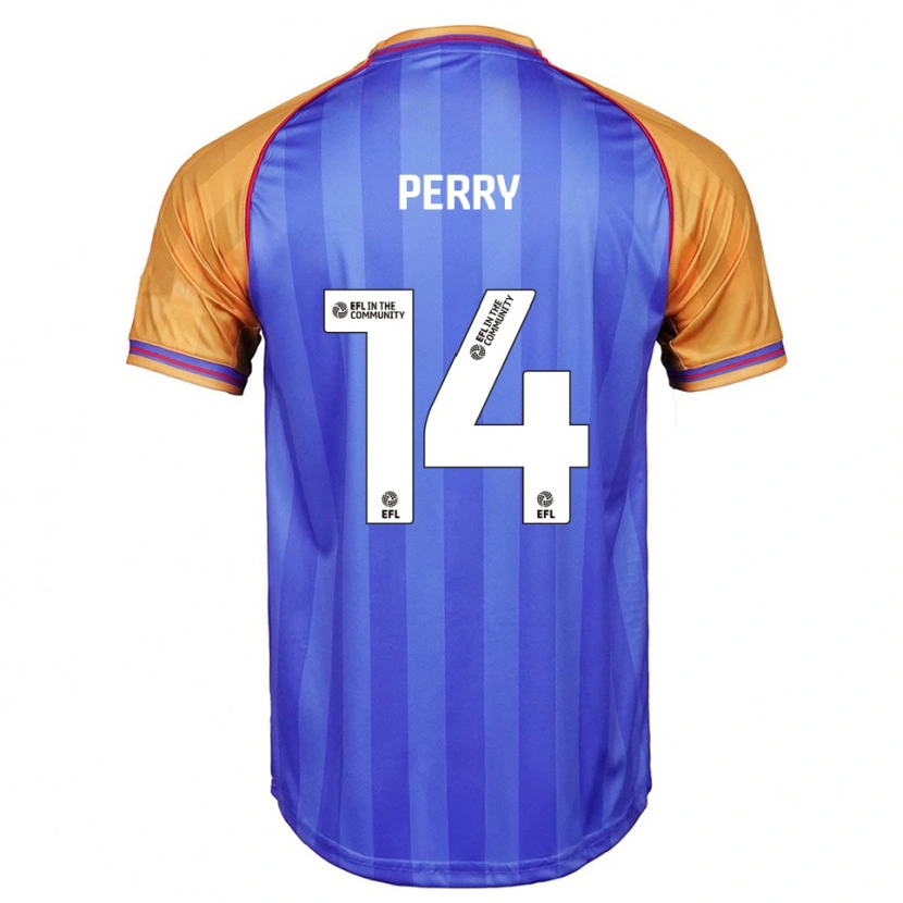 Danxen Bambino Maglia Taylor Perry #14 Blu Arancione Kit Gara Home 2025/26 Maglietta