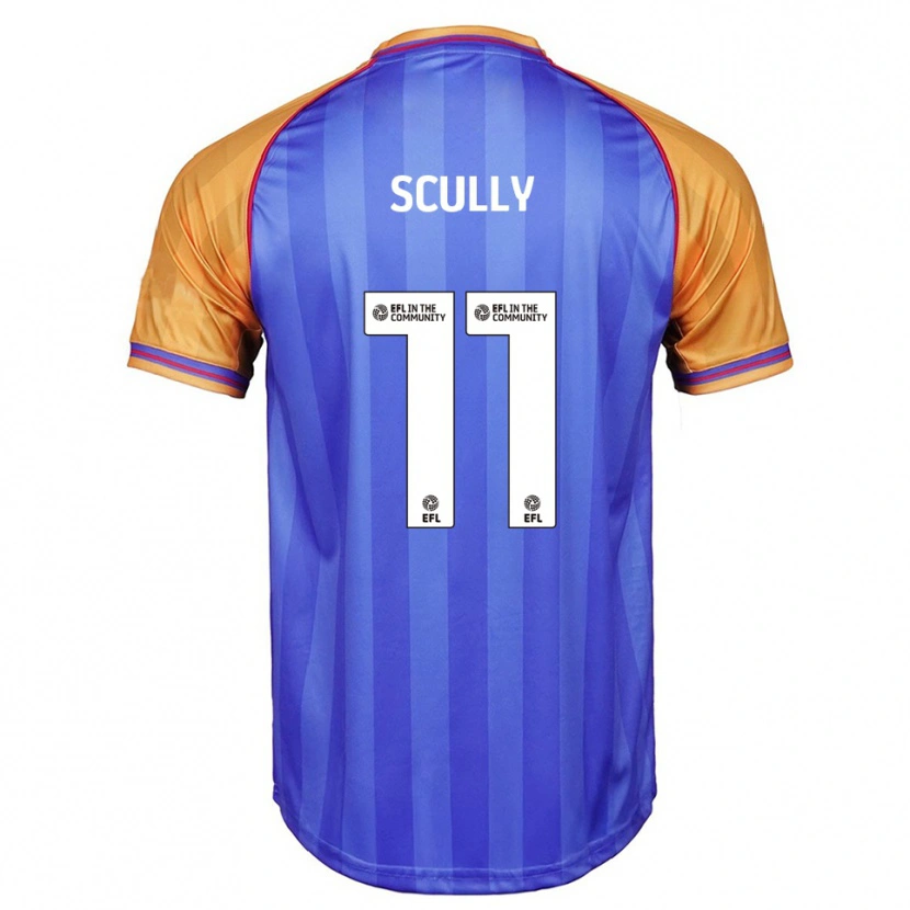 Danxen Bambino Maglia Anthony Scully #11 Blu Arancione Kit Gara Home 2025/26 Maglietta