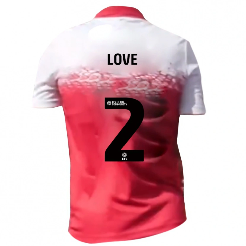 Danxen Bambino Maglia Donald Love #2 Rosso Bianco Kit Gara Home 2025/26 Maglietta