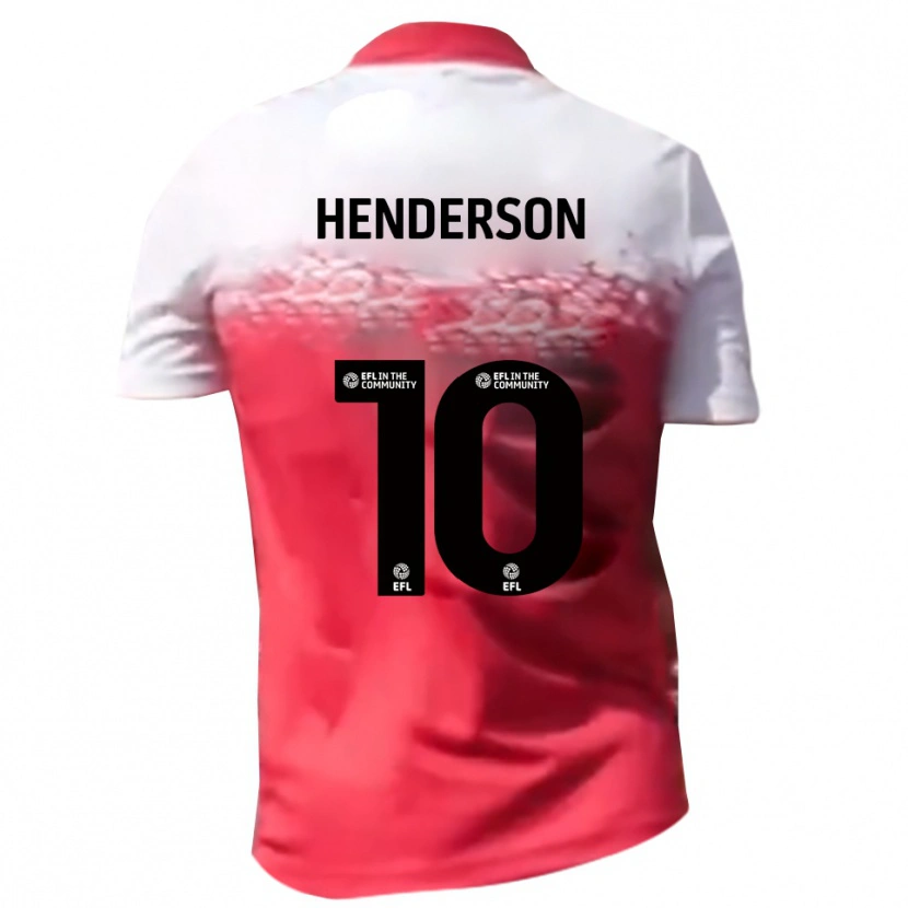 Danxen Bambino Maglia Alex Henderson #10 Rosso Bianco Kit Gara Home 2025/26 Maglietta