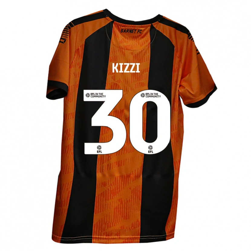 Danxen Bambino Maglia Joe Kizzi #30 Arancione Nero Kit Gara Home 2025/26 Maglietta