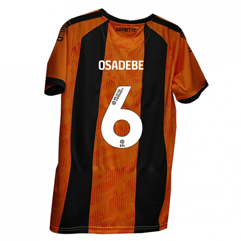 Danxen Bambino Maglia Emmanuel Osadebe #6 Arancione Nero Kit Gara Home 2025/26 Maglietta