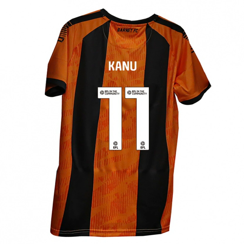 Danxen Bambino Maglia Idris Kanu #11 Arancione Nero Kit Gara Home 2025/26 Maglietta