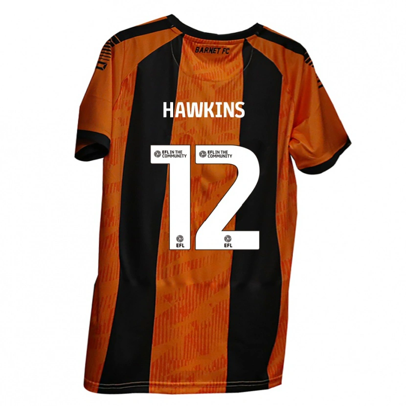 Danxen Bambino Maglia Oli Hawkins #12 Arancione Nero Kit Gara Home 2025/26 Maglietta