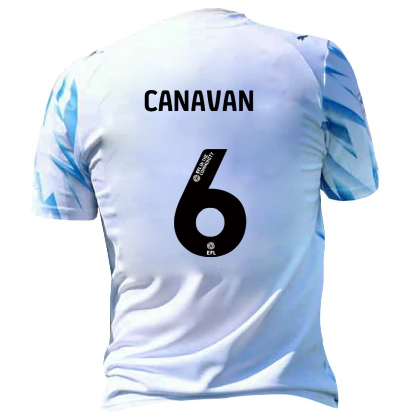 Danxen Bambino Maglia Niall Canavan #6 Bianco Azzurro Kit Gara Home 2025/26 Maglietta