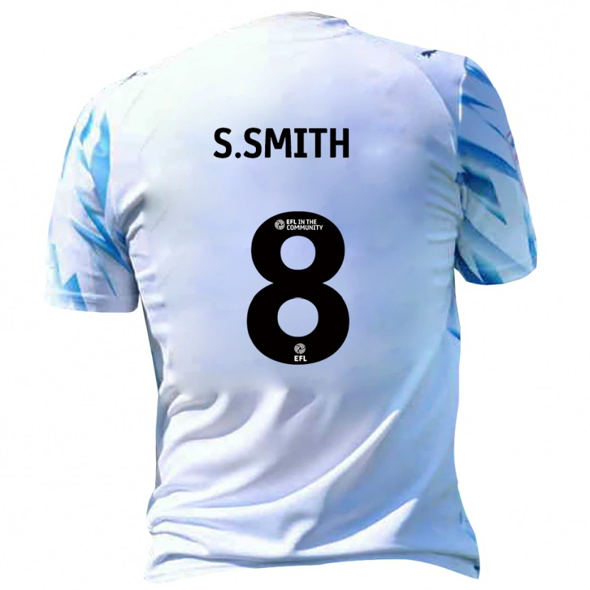 Danxen Bambino Maglia Scott Smith #8 Bianco Azzurro Kit Gara Home 2025/26 Maglietta