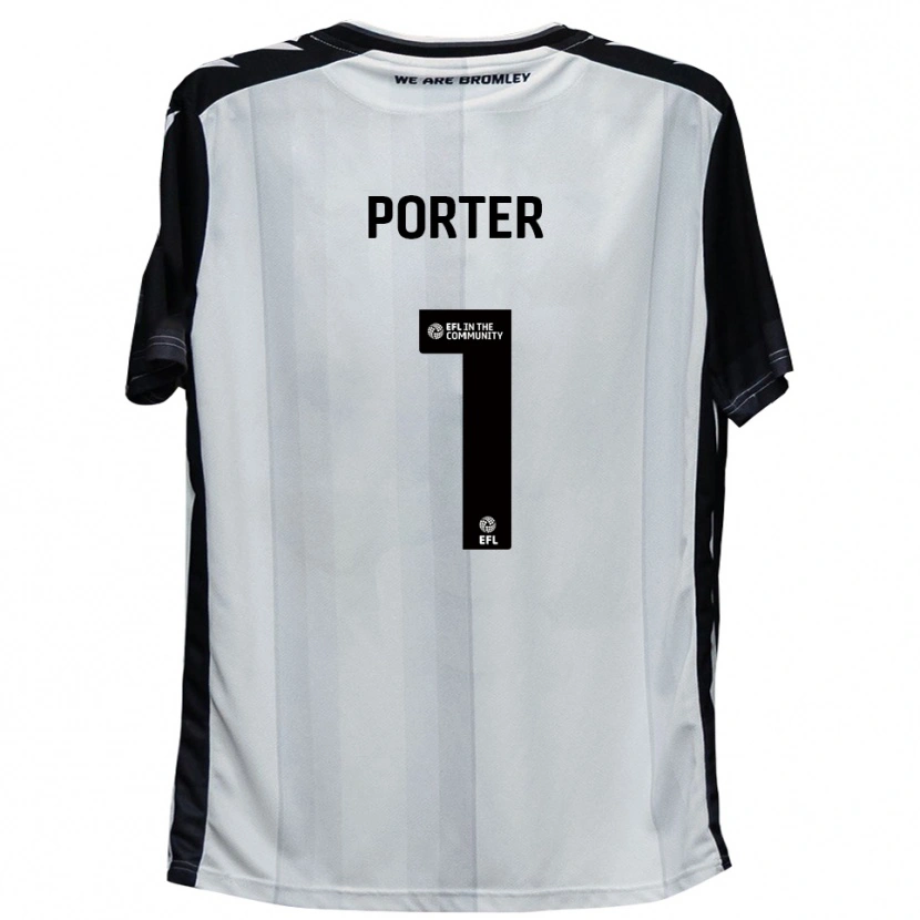 Danxen Bambino Maglia George Porter #1 Bianco Nero Kit Gara Home 2025/26 Maglietta