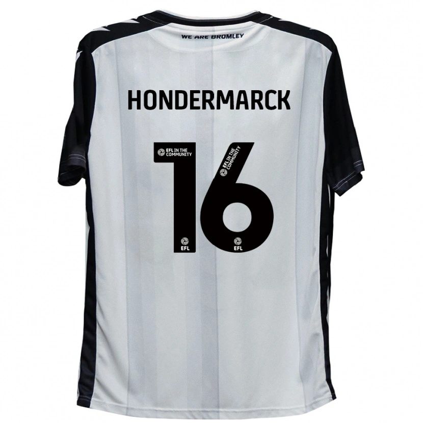 Danxen Bambino Maglia William Hondermarck #16 Bianco Nero Kit Gara Home 2025/26 Maglietta