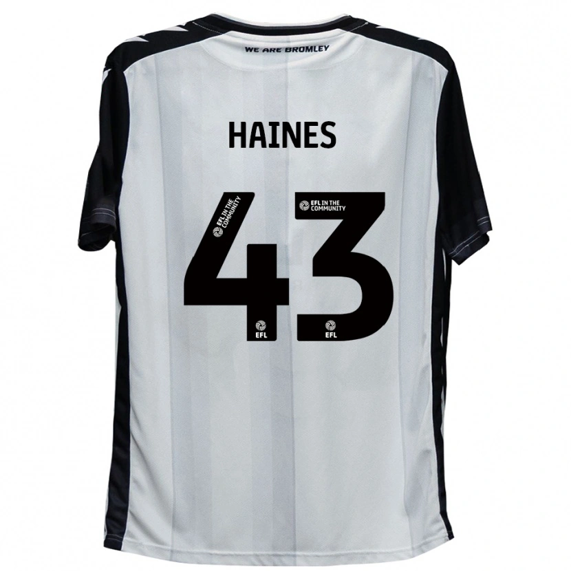 Danxen Bambino Maglia Harry Haines #43 Bianco Nero Kit Gara Home 2025/26 Maglietta
