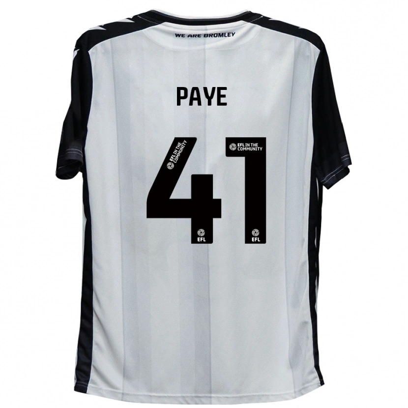 Danxen Bambino Maglia Charlie Paye #41 Bianco Nero Kit Gara Home 2025/26 Maglietta