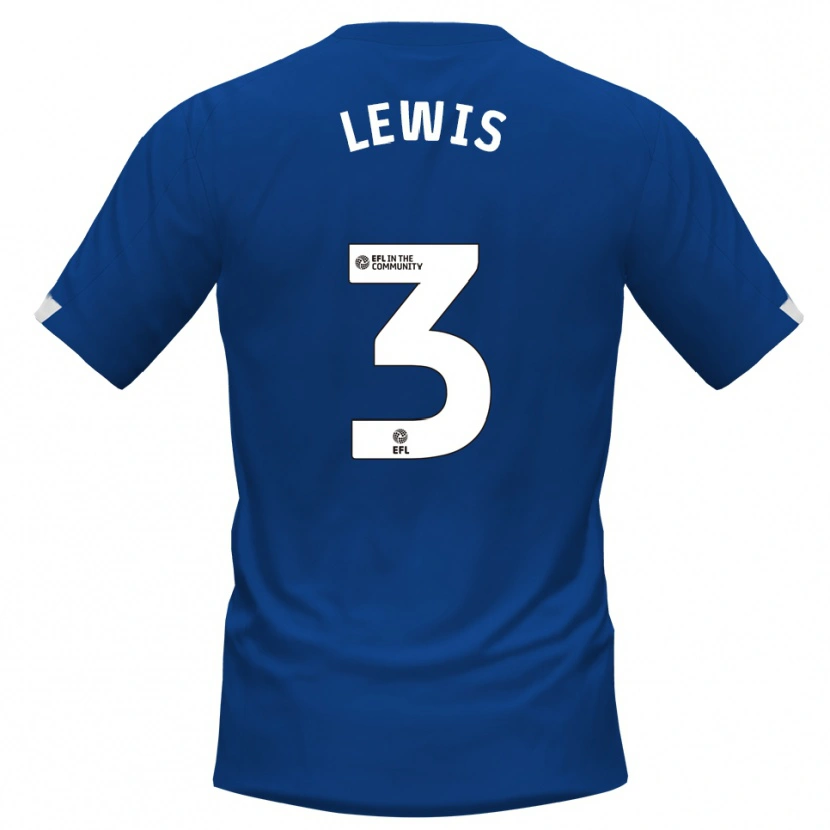 Danxen Bambino Maglia Adam Lewis #3 Blu Bianco Kit Gara Home 2025/26 Maglietta