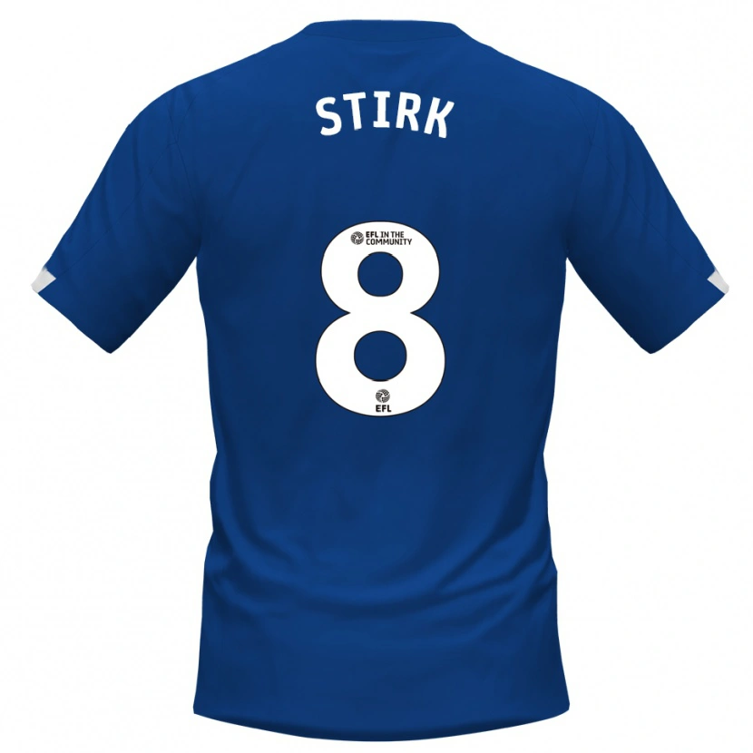 Danxen Bambino Maglia Ryan Stirk #8 Blu Bianco Kit Gara Home 2025/26 Maglietta