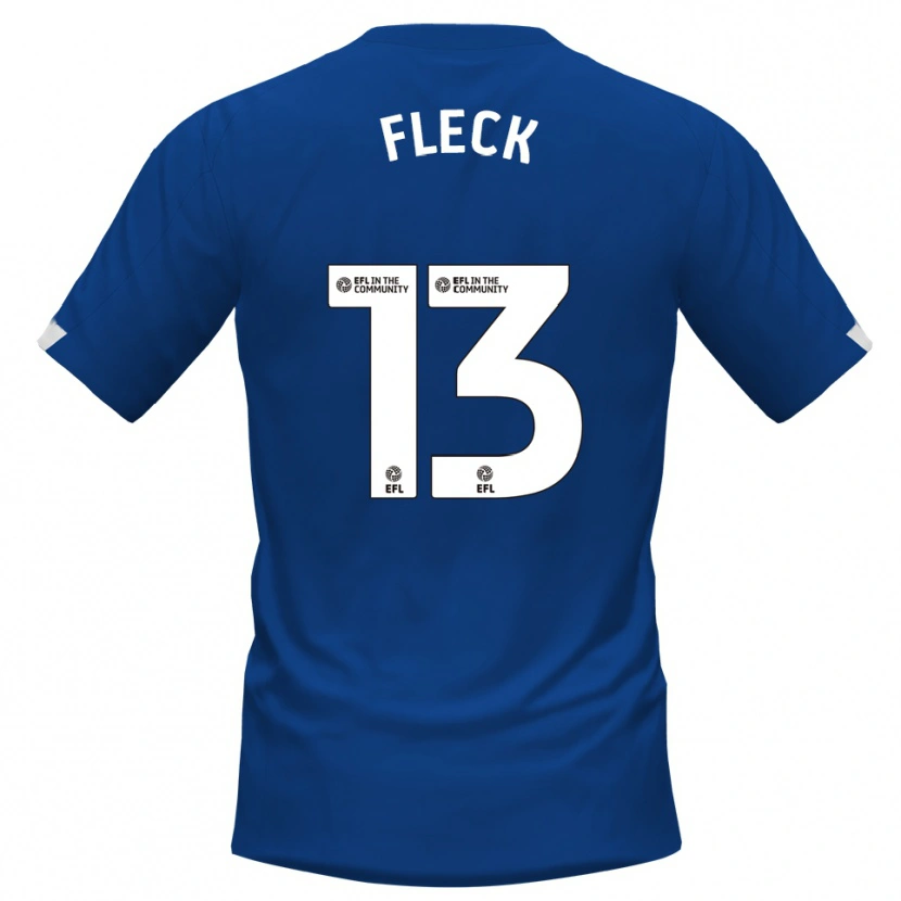 Danxen Bambino Maglia John Fleck #13 Blu Bianco Kit Gara Home 2025/26 Maglietta