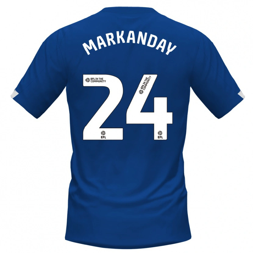 Danxen Bambino Maglia Dilan Markanday #24 Blu Bianco Kit Gara Home 2025/26 Maglietta