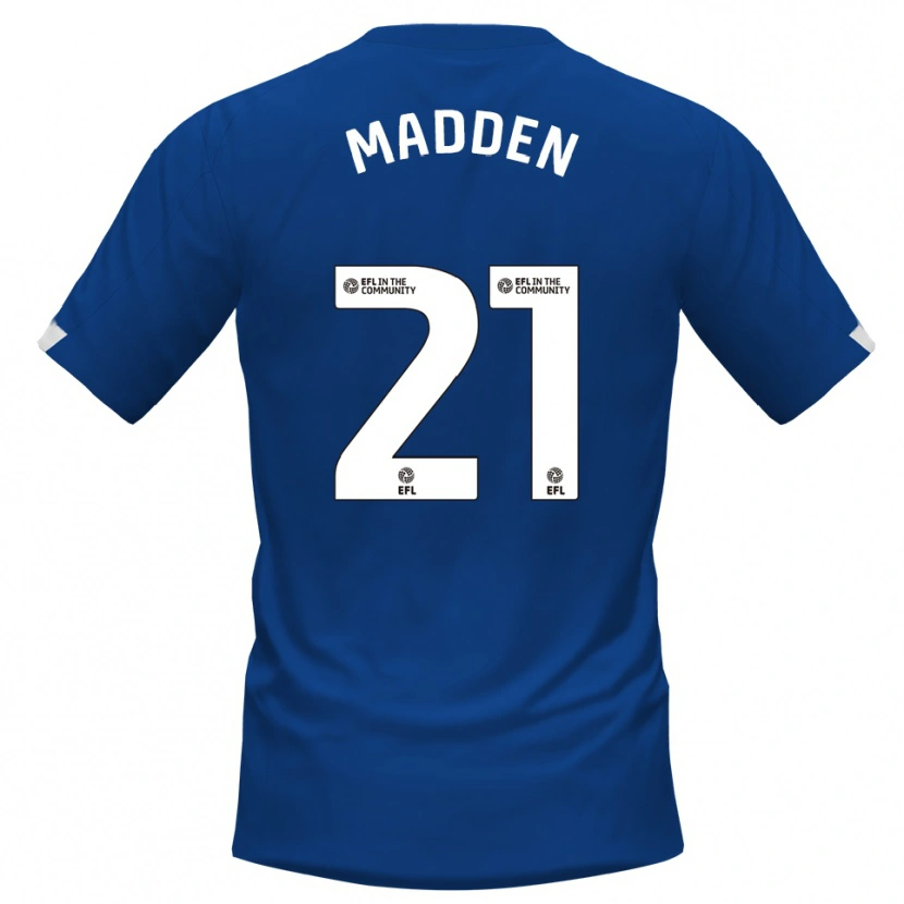 Danxen Bambino Maglia Paddy Madden #21 Blu Bianco Kit Gara Home 2025/26 Maglietta