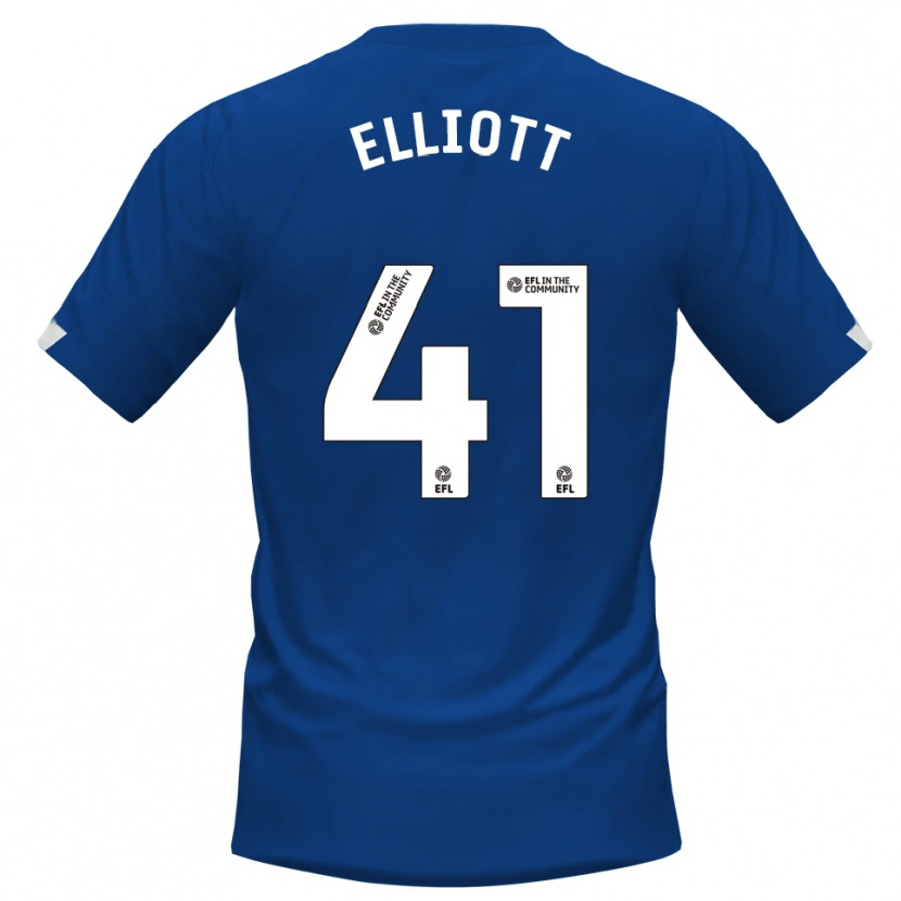 Danxen Bambino Maglia Gunner Elliott #41 Blu Bianco Kit Gara Home 2025/26 Maglietta