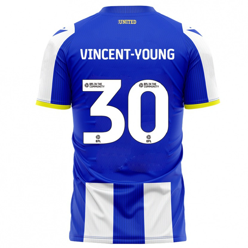 Danxen Bambino Maglia Kane Vincent-Young #30 Blu Bianco Kit Gara Home 2025/26 Maglietta