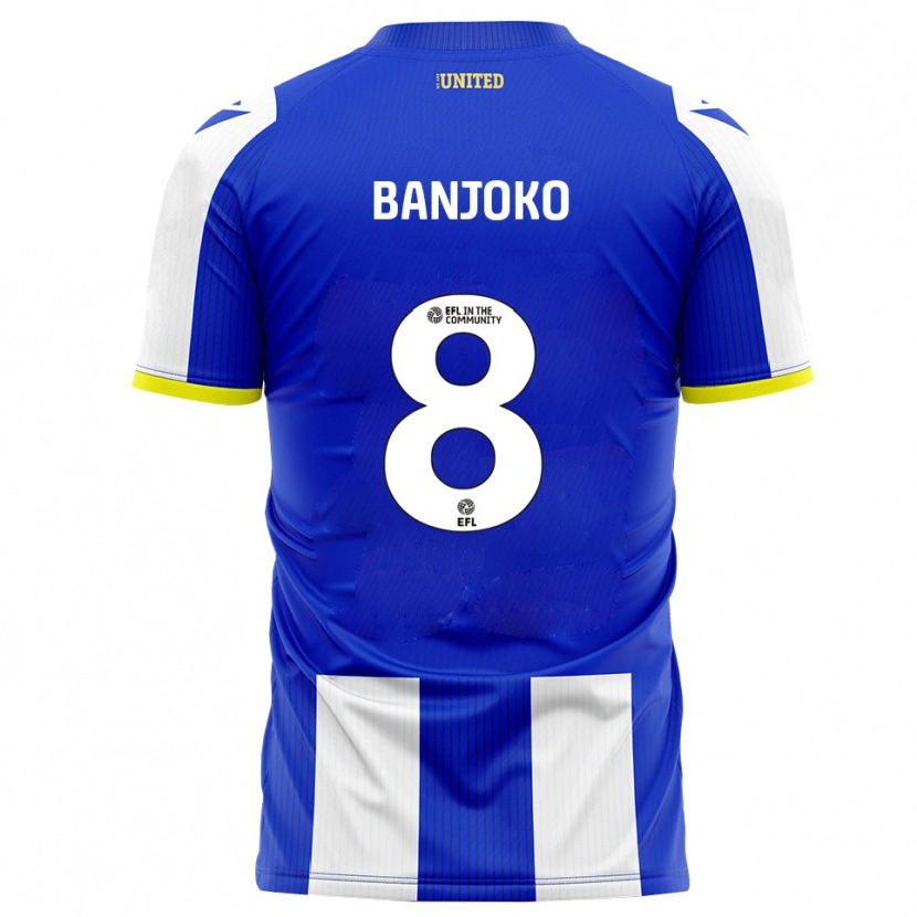 Danxen Bambino Maglia Daniel Banjoko #8 Blu Bianco Kit Gara Home 2025/26 Maglietta