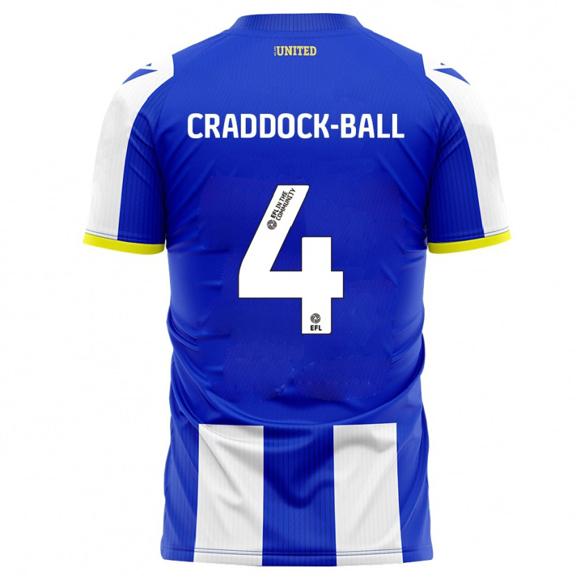 Danxen Bambino Maglia Cassie Craddock-Ball #4 Blu Bianco Kit Gara Home 2025/26 Maglietta