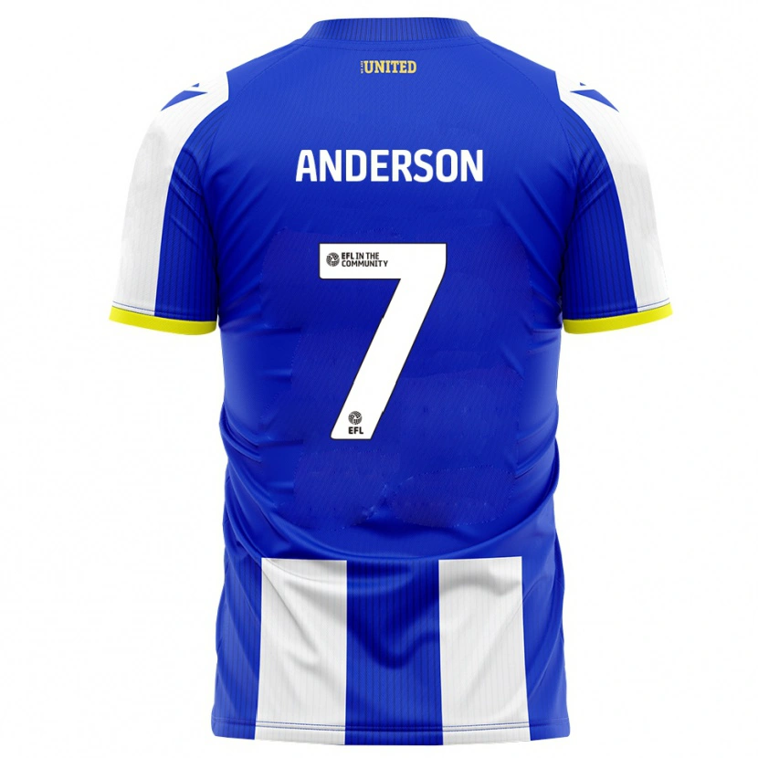 Danxen Bambino Maglia Harry Anderson #7 Blu Bianco Kit Gara Home 2025/26 Maglietta